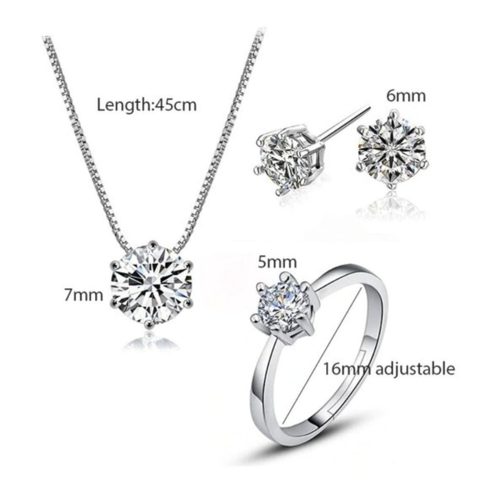 NEW [Set of 3] Simple Silver 6 Claws Jewelry - Picture 2 of 6